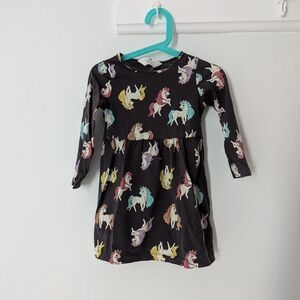H&M Black Floral Long Sleeve Dress